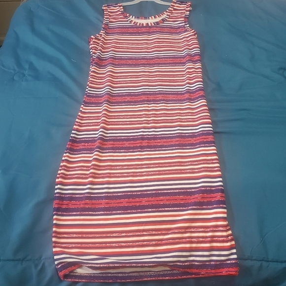 Colorful sleevless stripped summer midi dress‎ - Picture 4 of 6